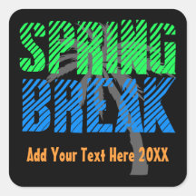 Spring Break Custom Neon Souvenir Sticker
