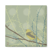 Spring Buds Bird Design Magnet by Yoshika Spring Buds Bird Design Magnet