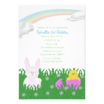 Spring Bunny Birthday Party Invitations