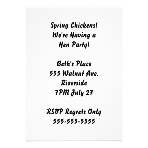 Spring Chicken invite