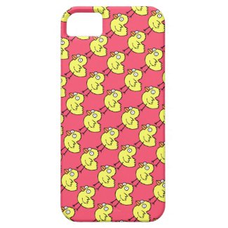 Spring Chickens  Yellow Chicks Pattern on Hot Pink