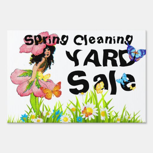 Spring Cleaning Yard Sale Lawn Sign Zazzle