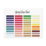 Spring Color Chart Post Card