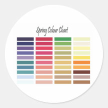 Spring Color Chart Round Sticker