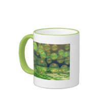 Spring Creation – Green & Gold Renewal Abstract Coffee Mugs