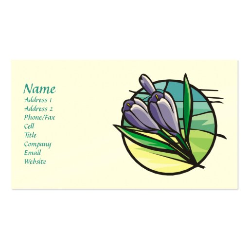 Spring Crocus Business Cards (front side)