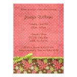 Spring Daisy Polka Dots Girl Baby Shower Invitation