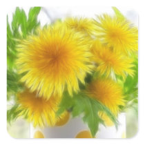 Spring Dandelion Bouquet Square Sticker