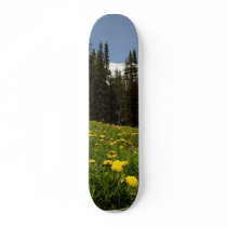 Spring Dandelions Flowers Near Lake Louise Banff N skateboards by lifesphere Spring Dandelions Flowers Near Lake Louise Banff N skateboards