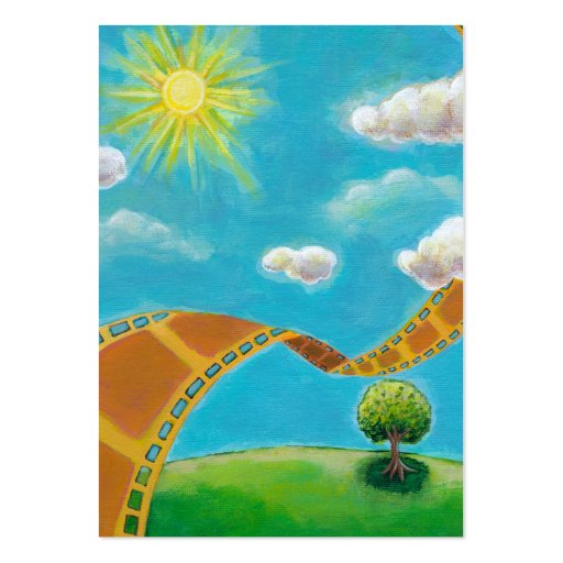 Spring day movie art fun painting for film lovers business card (front side)