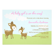Spring Deer and Fawn Baby Shower Invite - Girl invitations
