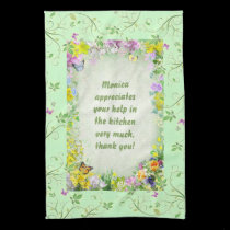 Spring design with your name kitchen towels