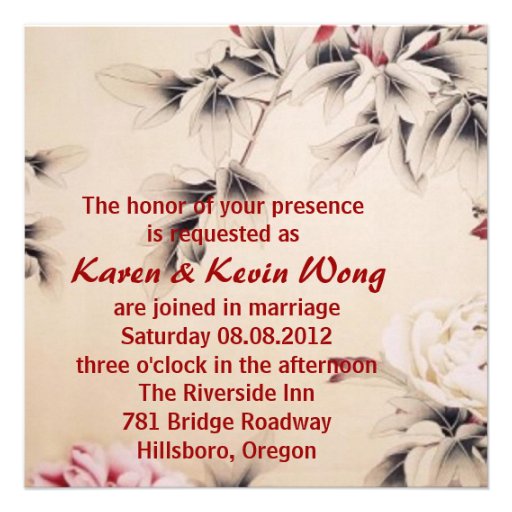 Spring Double Happines/Chinese Wedding Invitation