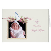 Spring Dove Religious Photo Folded Thank You Greeting Cards