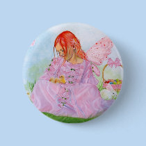 Spring Easter Fairy Bunny  Button buttons
