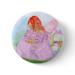 Spring Easter Fairy Bunny  Button