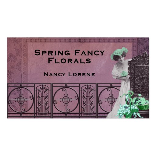 Spring Fancy in Rose and Green Business Cards