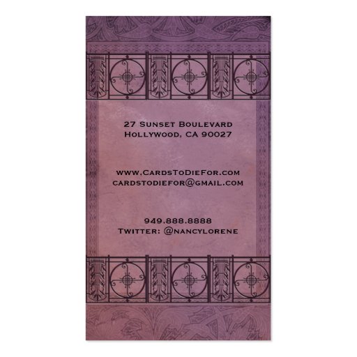 Spring Fancy in Rose and Green Business Cards (back side)