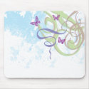 Spring Fantasy - Swirls & Butterflies - Mousepad