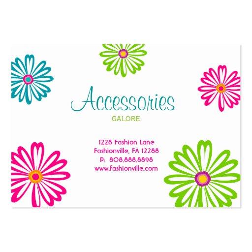 Spring Fashion Handbags Retro Daisy Flowers Business Card (back side)