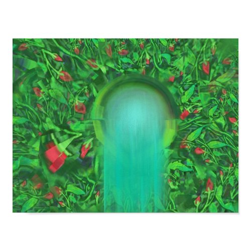Spring field with fountain print