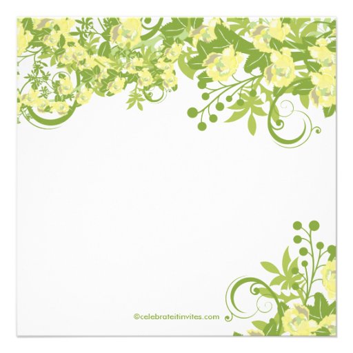 Spring Floral Bridal Shower Invitation Yellow