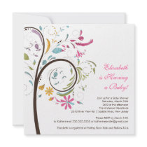 Spring Floral Tree Baby Shower Invitation