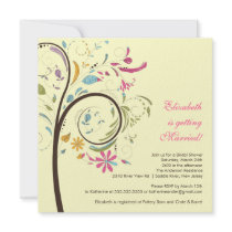Spring Floral Tree Bridal Shower Invitation