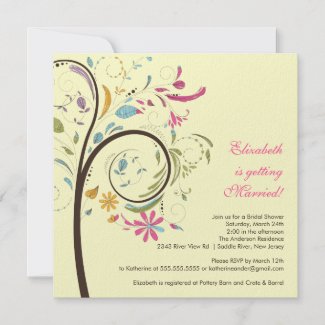 Spring Floral Tree Bridal Shower Invitation zazzle_invitation