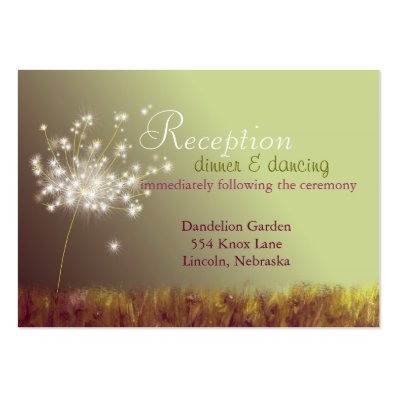 Spring Floral Wedding Reception Large Business Card