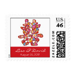 Spring Flower Chinese Wedding Announcement Postage postage