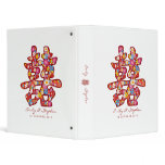 Spring Flower Double Happiness Wedding 1" Binder