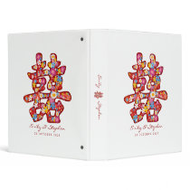 Spring Flower Double Happiness Wedding 1" Binder