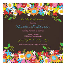 Spring Flower Garden Daisies Bridal Shower Invite