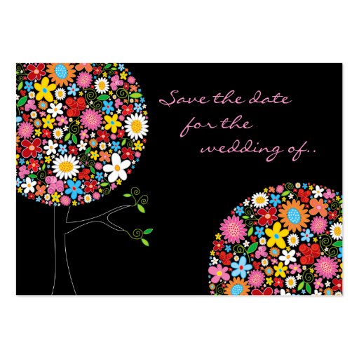 Spring Flower Pop Tree Mini Save Date Profile Card Business Card Templates