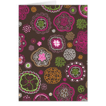 Spring flower retro card (blanco inside) cards