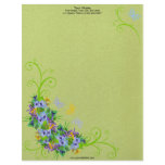 Spring Flower with Butterflies Letterhead