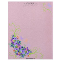 Spring Flower with Butterflies Letterhead