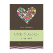 Spring Flowers 2 Heart *01 Save The Date Postcard