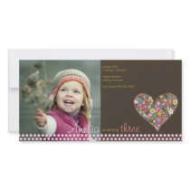 Spring Flowers 2 Heart Birthday Invite Photo Card photo cards by fatfatin_design Spring Flowers 2 Heart Birthday Invite Photo Card photo cards