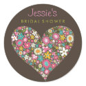 Spring Flowers 2 Heart Favor Gift Label / Sticker