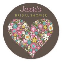 Spring Flowers 2 Heart Favor Gift Label / Sticker