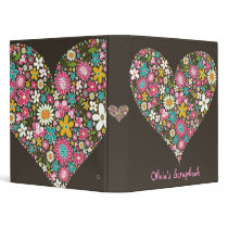 Spring Flowers 2 Heart Love Custom 1" Avery Binder