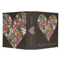 Spring Flowers 2 Heart Love Wedding 2" Binder