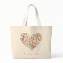 Spring Flowers 2 Heart Wedding Bridal Custom Bag