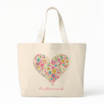 Spring Flowers 2 Heart Wedding Bridal Custom Bag