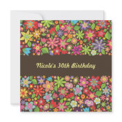 Spring Flowers 30th Birthday Party Invitation