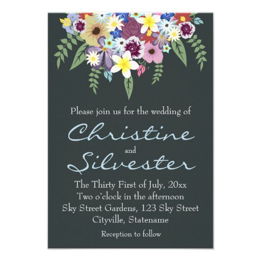 Spring Flowers, 3.5x5 wedding Personalized Invitations