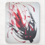 Spring Flowers! Abstract Tulip! Red! Black! mousepads