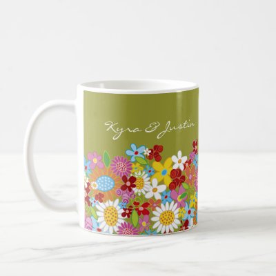 Spring Flowers Announcement / Gift / Favors Mug